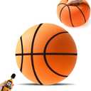 Silent Basketball Indoor Basketball for Quiet Training and Dribbling, 3 Size Airless PU Foam Ball Non-Deforming & Portable, Indoor/Outdoor Realistic Bounce noiseless Ball, Gift for Youth (Size 7 (9.4/24cm)))