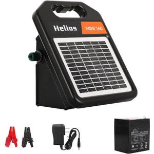 10 Miles Solar Electric Fence Charger with Day/Night Mode, 0.16J Portable Solar Fence Charger with Rechargeable Solar Panel for 24-Hour Uninterrupted Protection Electric Fence Energizer