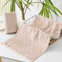 YiLUOMO Full Embossed Hearts Pattern Khaki Hand Towel Set of 2 Mother's Day Decorations 100% Cotton Super Soft Highly Absorbent Decorative Hand Towels for Bathroom Home 13x 29 Inch