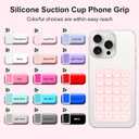 2 x Giumel 2PCS Silicone Suction Phone Case Mount, Non Slip Suction Cup, Hands-Free Phone Accessories Holder for Selfies and Videos, Silicone Adhesive Stand Sticky for Cell Phone Light Pink