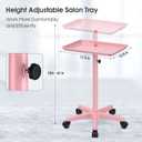 Salon Cart Tray Tattoo Tray for Hair Stylist Salon Trolley Cart with Wheels Rolling Trolley-Pink