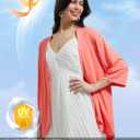 baleaf Women's Long Sleeve Sun Shirts UPF 50+ Lightweight Open Front Cardigan with Pockets Beach Cover Up SPF Sun Wrap (Pink, L)