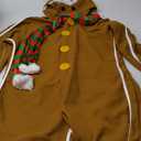 GRAJTCIN Women's Gingerbread Man Costume Christmas Onesie Jumpsuit Funny Cookies Cosplay L