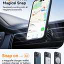 CANSHN 360 Spin Magnetic Stand for iPhone 15 Pro Case [Full Camera Protection] [Compatible with Magsafe] [Translucent Matte] Shockproof Protective Kickstand Phone Cover 6.1" - Black