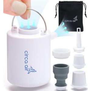 CIRCA AIR Mini Portable Air Pump for Inflatables, Mini Air Pump for Mattress Sleeping Pad, Rechargeable USB Small Air Pump, Travel Vacuum Pump, Tiny Portable Inflator Pump, Pool Float Pump for Toys