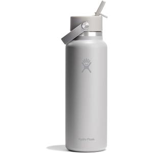 Hydro Flask Water Bottle - Insulated Stainless Steel - Wide Straw Lid, Non Spill, Leakproof in 40 Oz Birch Gray
