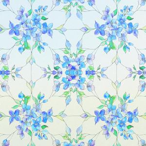 SOMWISE Frosted Glass Window Privacy Film with Tools, Heat Blocking, Anti-UV, Anti-Glare, Static Cling, Decor for Home Bathroom Door, Renter Friendly, Removable, Reusable, Blue 35Inchx157Inch