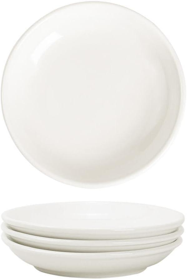 4pcs White Ceramic Seasoning Dishes Dipping Bowls -4.5inch
