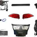 Club Car Precedent LED Deluxe Light Kit 12V, LED Street Legal Headlight with Bumper and Daytime Running Lights