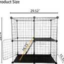 2 Tier Cat Cage Indoor,Removable Metal Kitten Cages Detachable Ferret Playpen Portable DIY Small Animals Collapsible House for Cats Bunny Puppies Guinea Pig Rabbit Hedgehog Rat(Black)
