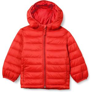 Amazon Essentials Boys and Toddlers' Lightweight Water-Resistant Packable Hooded Puffer Jacket, Insulated, Size Large