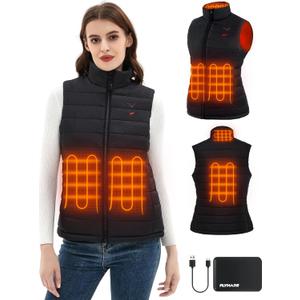 Flyhare Women's Heated Vest with Battery Pack Included, Warming Heated Vest for Hiking/Golfing, Lightweight Heating Vest (Large, Black)