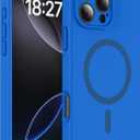 Magnetic for iPhone 16 Pro Max Case, Compatible with MagSafe, Full Camera Protection, Military-Grade Protection 3.0mm Thicken Silicone Phone Cover for 16 ProMax 6.9", Sea Blue