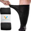 Viasox EasyStretch Diabetic Socks for Men & Women, Non Binding Top, Seamless Toe, Loose Fit (Black, X-Large)