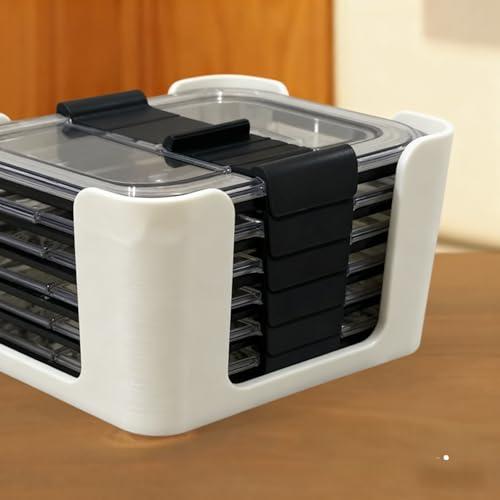 Container Lid Organizer for Medium Rubbermaid Brilliance/Tupperware,Lid Organizer/Stackable Food Container Lid Organizer, White