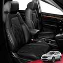FREESOO CRV Seat Covers 2017-2022 - Custom Fit Car Seat Covers Full Set for CRV 2017 2018 2019 2020 2021 2022- Luxury Waterproof Leather Seat Covers for SUV - Black