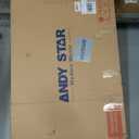 ANDY STAR Bathroom Vanity Mirror, 24x36 Inch Matte Black Mirror, Modern Rectangle Mirrors for Bathroom, Asymmetrical Wall Mirror with Scalloped Round Corner