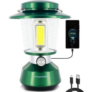Durapower Rechargeable Camping Lantern,2800 Lumen Super Bright LED Camping Lantern, 5400 mAh Power Bank, IP44 Waterproof, 20 Hours, Portable Lantern for Hurricane, Power Outages