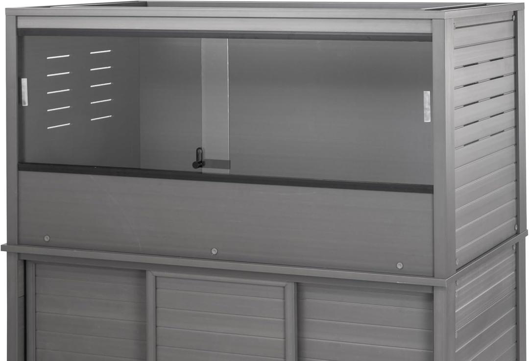 New Age Pet ECOFLEX Large Reptile Enclosure with Matching Cabinet Stand Set in Grey