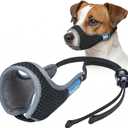 One-Pull Adjustable Dog Muzzle for Small Dogs, No Size Guessing, Soft Comfort Fit, Allows Panting & Drinking, Prevents Biting, Size 1 (Snout Length: 1.41.9")