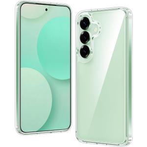 FNTCASE for Samsung Galaxy S25 Case: for Galaxy S24 Case Military Grade Drop Protection Anti Yellowing Cell Phone Cover - Rugged Shockproof Protective Bumper Transparent Cases(Clear)