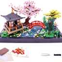 Micro Building Blocks SetsChinese Zen Garden Architecture and Cherry Blossom Bonsai Tree Building Toys for AdultsJapanese Sakura House ModelCreative Mini Bricks Gift for Kids 14+2280 PCS