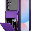 Vofolen for Samsung Galaxy S24 FE Case Wallet with Card Holder Dual Layer Heavy Duty Shockproof Hidden Flip 4-Card Slot Large Storage Protective Galaxy S24 FE Wallet Case for Women Men, 6.7" Purple