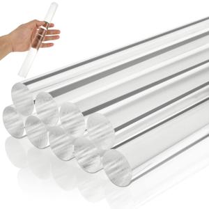JMIATRY 10 Packs 10 Inches Acrylic Rods 1 Inch Diameter Acrylic Sticks Plastic Dowel Rods Clear Acrylics Dowel Rod for DIY Crafts Party Decorations