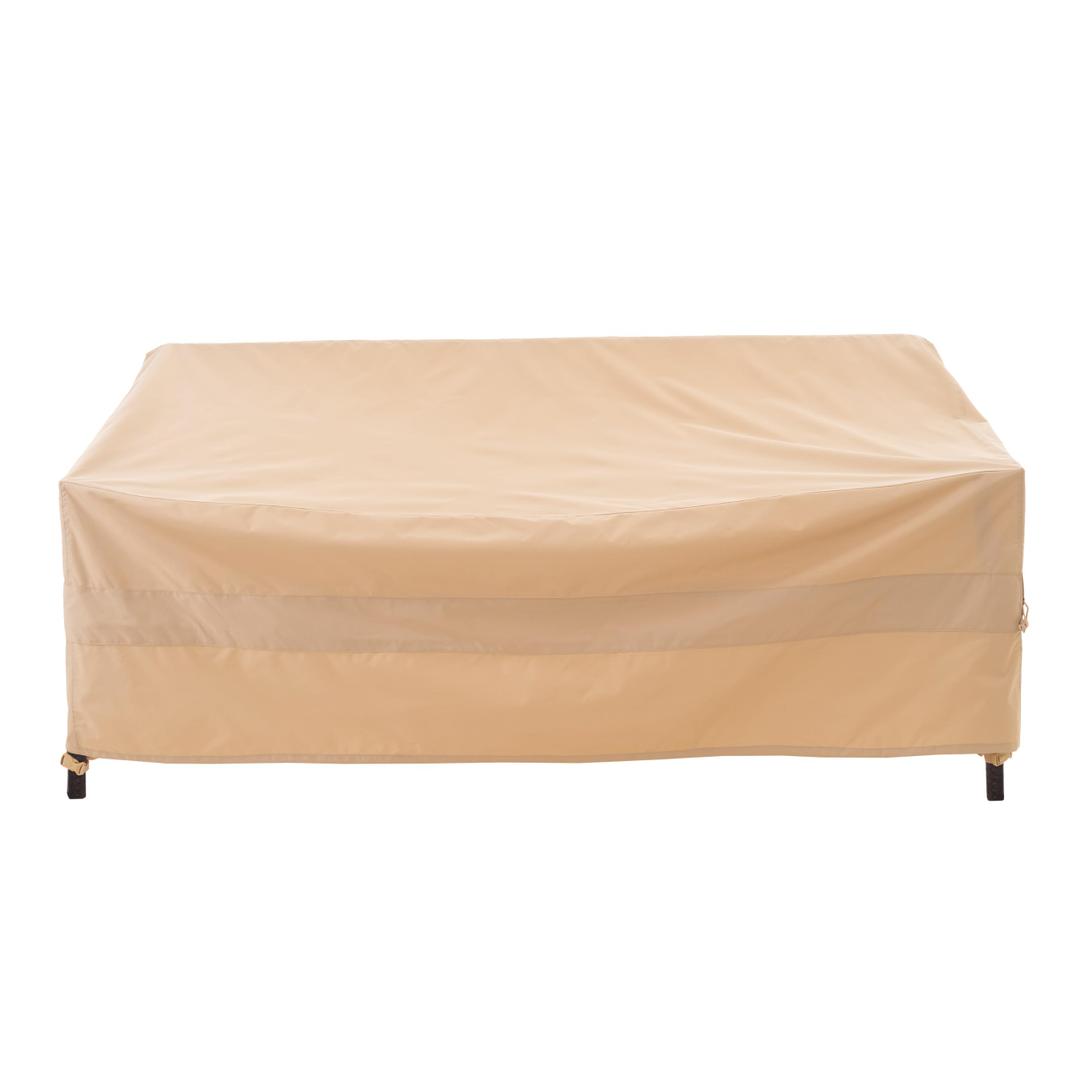 3-Seater Outdoor Sofa Cover, Heavy Duty Patio Sofa Cover, Outdoor Couch Cover Waterproof, High Wind Resistant Design for Patio Couch Cover, 105W x 55D x 20H, Beige