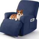 Timeles Recliner Covers Extra Wide Recliner Chair Covers Reclining Couch Covers Sofa Slipcovers Stretch Soft Washable (Single-Seater Oversized, Navy Blue)