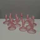 Simeitol Glass Candle Holder Set of 12, Pink Taper Candle Holders Bulk, Vintage Candlestick Holders, Candle Stick Holder for Table Centerpieces, Wedding & Mother's Day