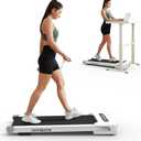GOYOUTH 2 in 1 Under Desk Electric Treadmill Motorized Exercise Machine with Wireless Speaker, Remote Control and LED Display, Walking Jogging Machine for Home/Office Use