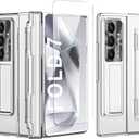 for Samsung Galaxy Z Fold 7 Clear Case Hinge Protection with Screen Protector & Kickstand Plating Transparent Full Body Cover for Galaxy Z Fold 7 (Full Clear)
