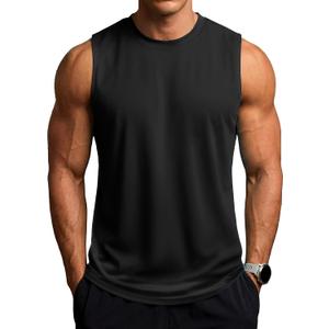 ZITY Men's Sleeveless Shirts Quick Dry Tank Tops UPF 50+ Workout Gym Muscle Shirts for Running Bodybuilding Summer Beach, Small