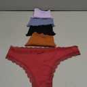 voenxe Seamless Thong for Women,No Show Lace Underwear,Ladies Breathable Comfort Panties Soft Gym Sport Undies,Tanga,5-Pack Assorted, S