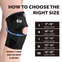 Knee Brace with Side Stabilizers for Knee Pain, Adjustable Knee Support for Meniscus Tear ACL MCL Arthritis Injury Recovery, Breathable Knee Wrap for Men & Women, Workout, Sports (Black, Large)