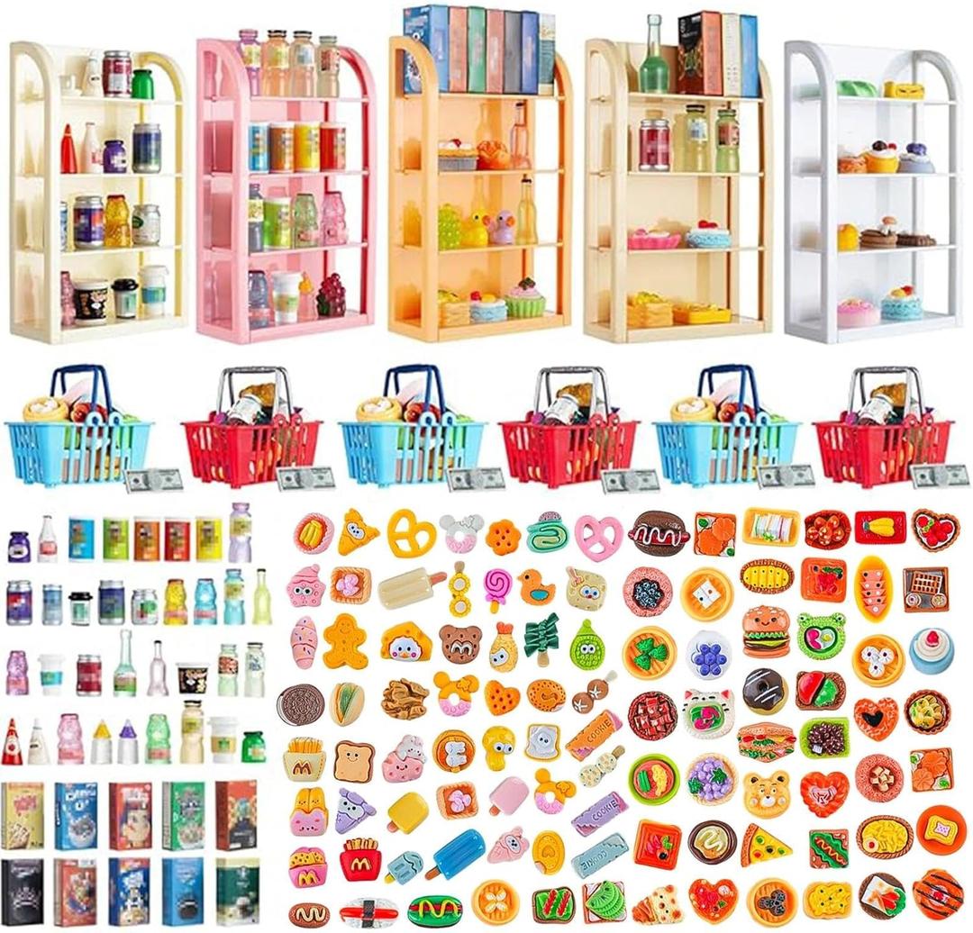 164pcs Miniature Supermarket Shelves Furniture Model 4 Layers Shelf Display Rack Doll House Accessory Storage Bookshelf Accessories Mini Locker Decor Food Drink Bottle Toy Cosplay Game Party 164pcs Miniature Supermarket Shelves Furniture Model 4 Layers Shelf Display Rack Doll House Accessory Storage Bookshelf Accessories Mini Locker Decor Food Drink Bottle Toy Cosplay Game Party