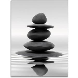 DCMVJHZV Black and White Bathroom Poster Stones in the water Wall Art Zen Bathroom Wall Decor Yoga Meditation Picture Print Spa Room Bedroom Living Room Wall Painting(16"x24" Unframed)