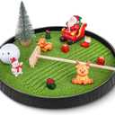 Christmas Zen Garden Kit for Desk 8.2'' Mini Zen Garden Desktop Decor with Christmas Accessories, Home Office Desk Decorations Ideal Holiday Decor Gifts for Family and Friend