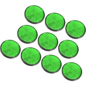 Motoforti 10 Pcs Round Stick-on Safety Spoke Reflective Self Adhesive Reflector for Gate Posts Cars Trailer Motorcycle Trucks Boat Bicycle Bike Green Long-Lasting