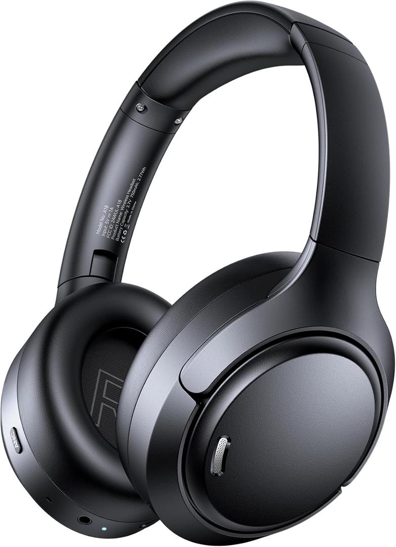 Hybrid Active Noise Cancelling Bluetooth 6.0 Headphones 120H Long Playtime, 6 ENC Mic, Over Ear Headphones Wireless, Hi-Res Audio, Memory Foam Earcup, Transparency Mode ANC Headphone for Travel Office