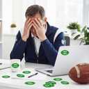 Eersida 100 Pcs Mental Health Awareness Items Bulk Green Mini Football Textured Rough Strips Football Stickers for Fundraiser Gifts