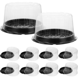 DOITOOL Plastic Cake Containers with Lids, 10PCS Clear Disposable Cake Containers with Clear Cover for Optimal Product Visibility for 6 Inch Cake