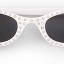 xo, Fetti White Bedazzled Cat Eye Sunglasses | White Bachelorette Party Favor, Bridesmaid Sunnies Gift, y2k Birthday Party Decorations + Cool Halloween Costume