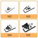 1780 Pcs M2 M4 M5 M3 Screws Set, Metric Bolt Assortment Kit, Metric Machine Screw Assortment Kit, Alloy Steel Black Bolts and Nuts Kits with Washers Set, Hex Socket Head Cap Screws Kit
