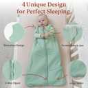 Baby Sleep Sack 1.0 TOG, Soft Wearable Blanket, 2-Way Zipper Baby Sleeping Bag for 0-24M, 2T-4T (Green)