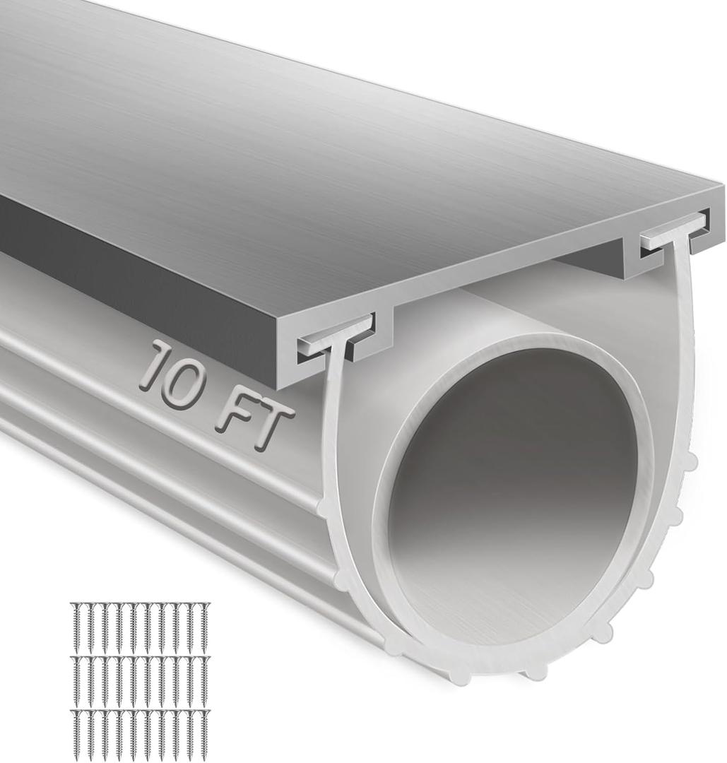 Storystore Garage Door Bottom Seal, U+O Rubber Weather Stripping with Track | 10FT Pre-Drilled Aluminum Track Retainer Base Kit with U+O Rubber Seals for Garage Door Weatherproofing