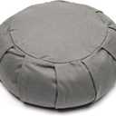 Myga Zafu Yoga Meditation Cushion with Washable Cover - Floor Cushion Pillow with Natural Buckwheat Filling - Soft Round Cotton Design for Meditating or Pranayama Exercises (Grey)