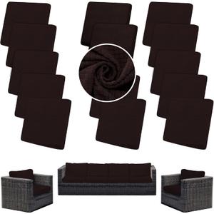 Outdoor Cushion Covers Set, 14PCS Patio Furniture Couch Seat Slipcovers, Replacement for Sofa Sectional Chair (Cover Only) (Brown)