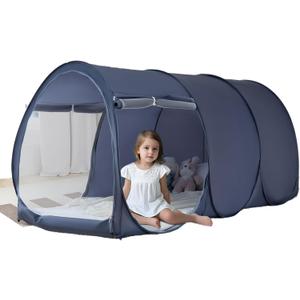 Bed Tent Dream Tents Bed Canopy - Portable Privacy Canopy for Kids and Adults, Easy Setup Indoor Outdoor Bed Tent for Twin Queen Beds (Mattress Not Included) (78.74"x 35.43"x 35.43")